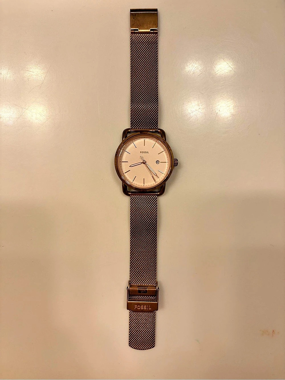 Fossil Rose Gold-Tone Mesh Watch